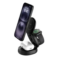Belkin WIZ034KQBK BoostCharge 3-in-1 konvertibilis mágneses töltőállvány Qi2 15W 1,5 m fekete
