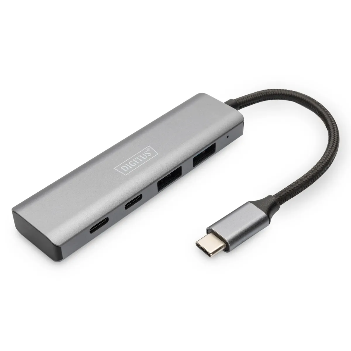 Assmann DA-70245 USB-C 4-portos hub 2x USB-A 2x USB-C alumínium szürke #1