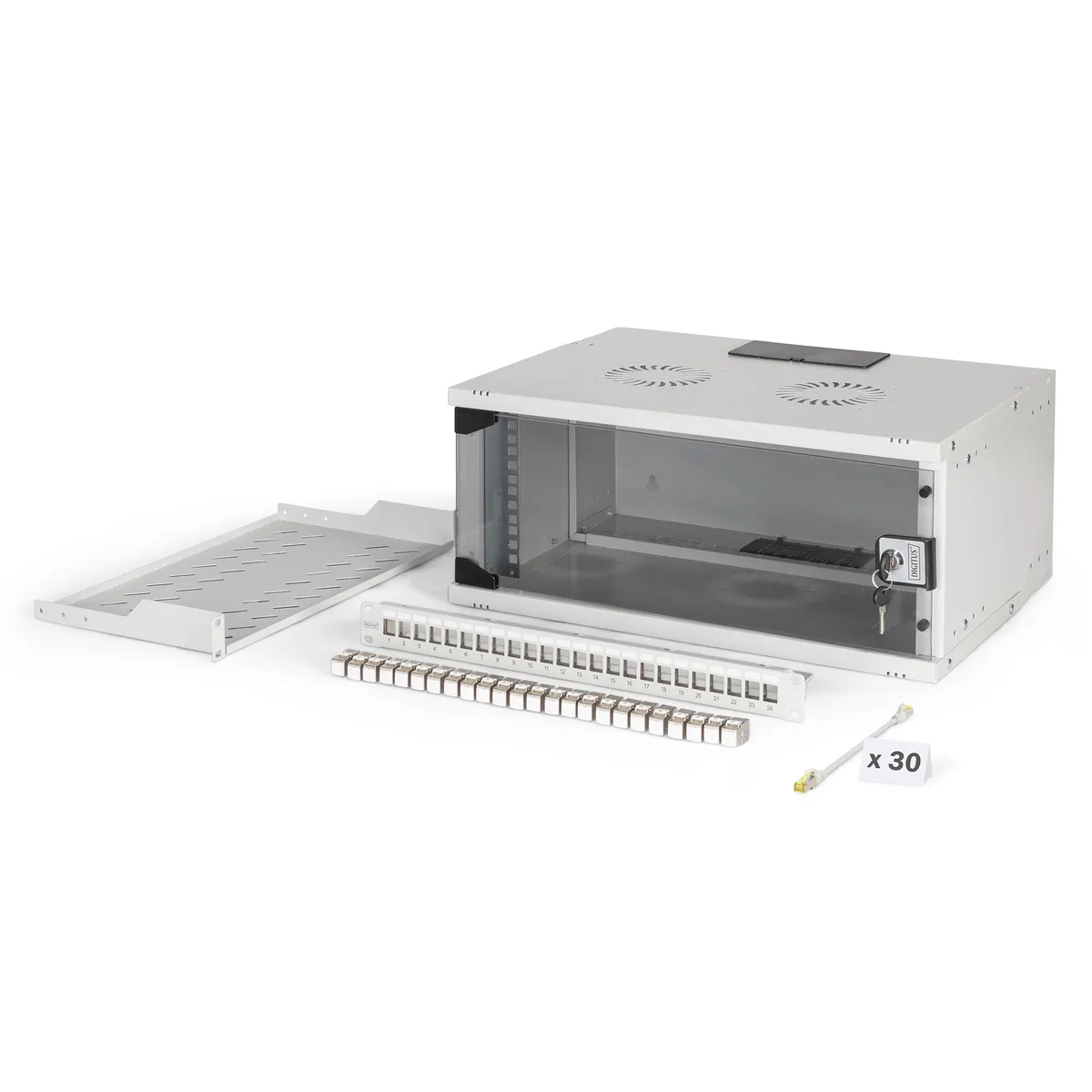 Assmann DN-49200-SET falra szerelhető állvány 4U IP20 biztonsági kulcs kábelvezetés számítógépkeret sínek #1
