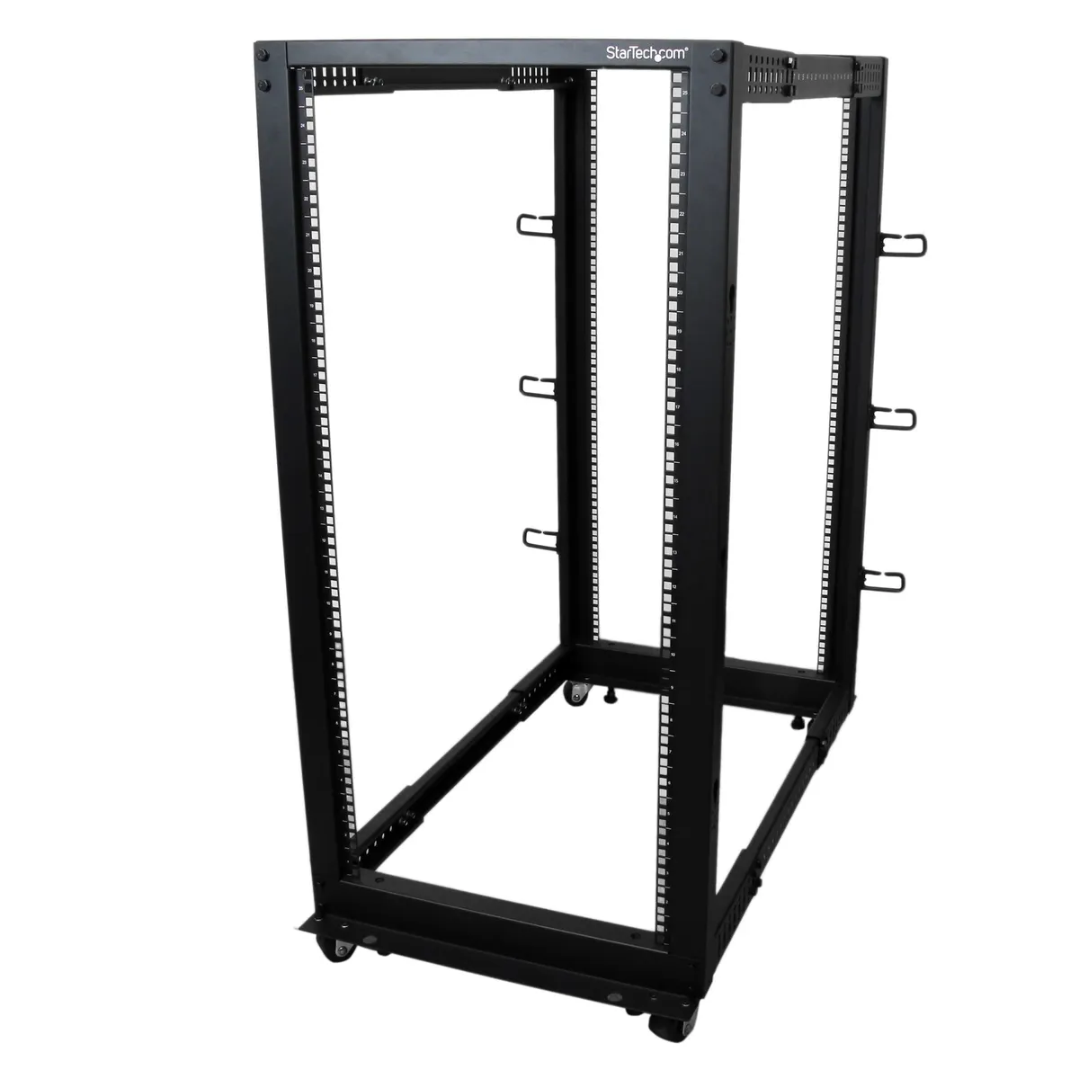 Startech.com 4POSTRACK25U 4-post rack 25U kábelvezetés önbeálló kerekek max terhelés 544,3 kg #1