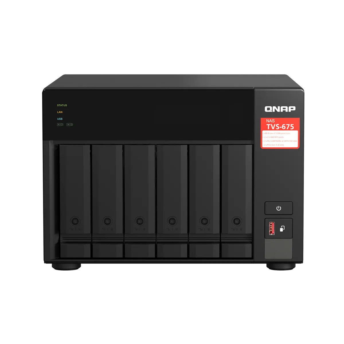 QNAP TVS-675-8G 6 lemezes NAS KX-U6580 2,5 GHz 8GB DDR4 2x 2,5 GbE 2x M.2 NVMe #1