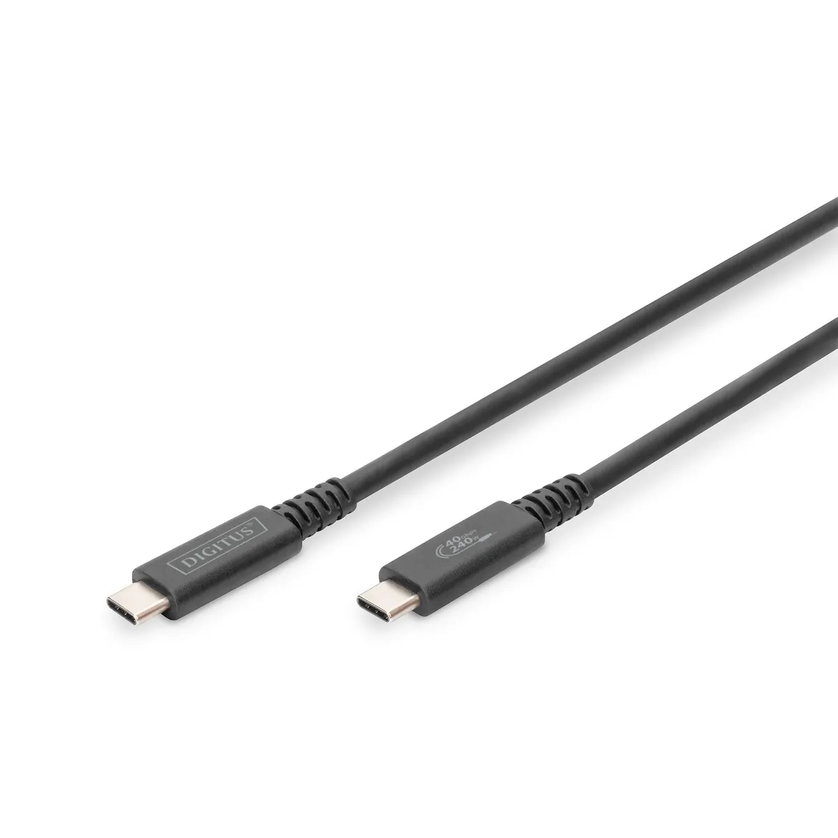 Assmann AK-300343-008-S USB-C kábel 1 m USB4 Gen 2x2 40 Gbit arany érintkezők fekete mágneses árnyékolás #1