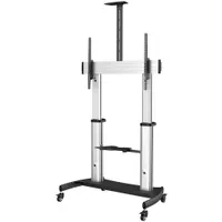 Startech.com STNDMTV100 mobil TV állvány 60"-100", fekete-ezüst, teherbírás 100 kg, VESA 200x200-1000x600, magasság 1200-1700 mm, tilt -10-5