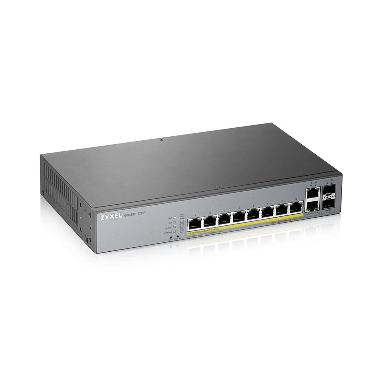 Zyxel GS1350-12HP-EU0101F GS1350-12HP 8 portos PoE switch 2x SFP uplink 130 W PoE költségvetés intelligens menedzselt #1