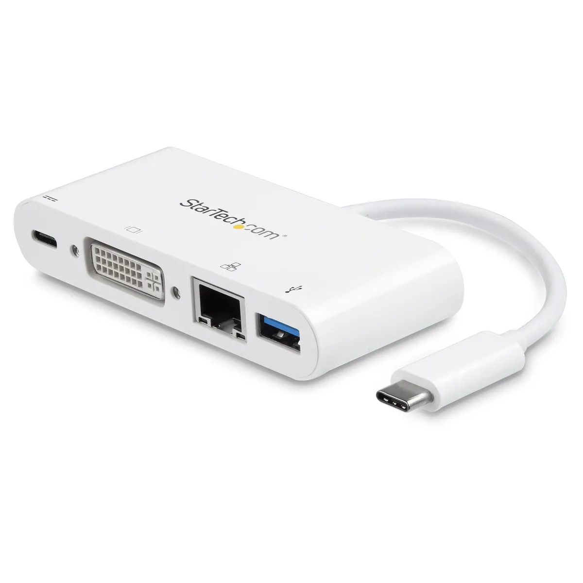 Startech.com DKT30CDVPD USB-C többportos adapter fehér DVI-D DVI-I RJ45 USB-A #1