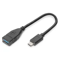 Assmann AK-300315-001-S USB Type-C to USB-A adapter kábel USB 3.2 Gen 1 0,15 m nikkel érintkezők fekete