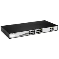 D-Link DGS-1210-16-E DGS-1210-16 16-portos gigabites smart switch, 4 db kombinált 1000BaseT-SFP port, ventilátor nélküli, 19" rackbe szerelhető