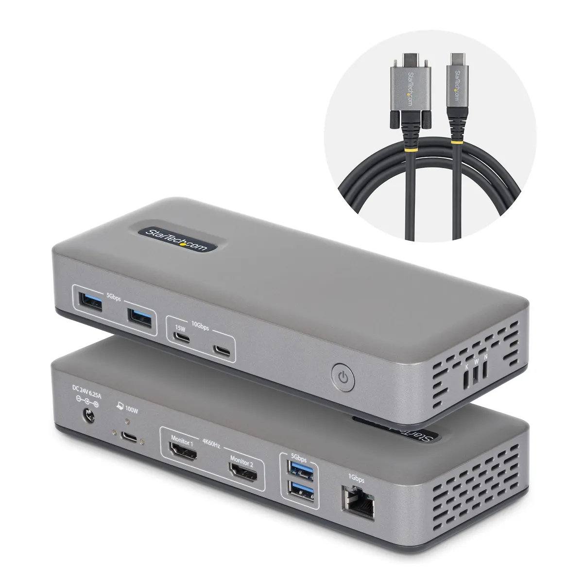 Startech.com 196UE-USBC-DOCK USB-C DOCK 2x HDMI 100W PD Ethernet 1Gbps USB 3.2 Gen2 Type-C Windows 10 Ubuntu 24.04 LTS #1