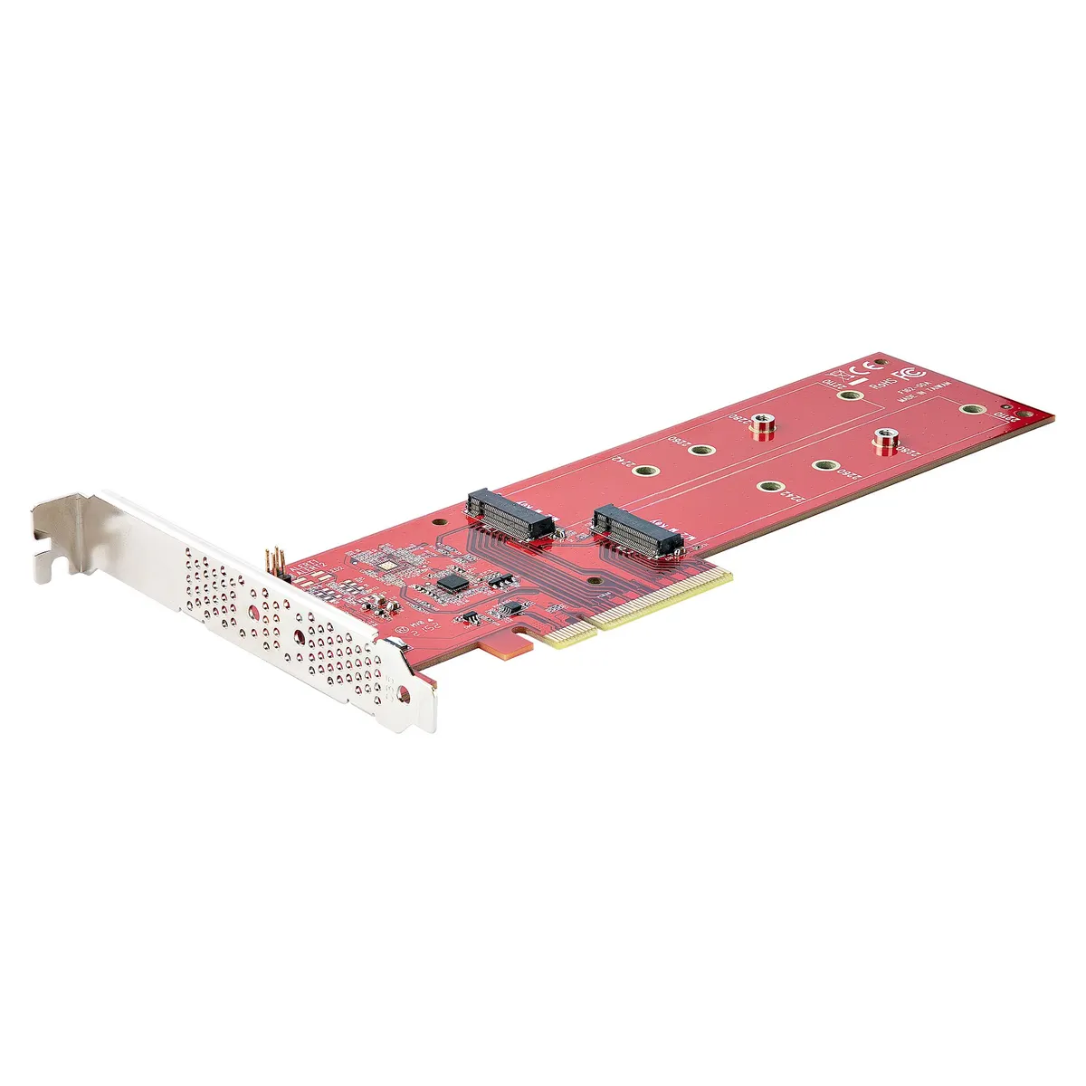 Startech.com DUAL-M2-PCIE-CARD-B M.2 NVMe PCIe adapter PCIe host interfész M.2 kimeneti interfész PCIe 4.0 vörös MTBF 6493014 óra #1