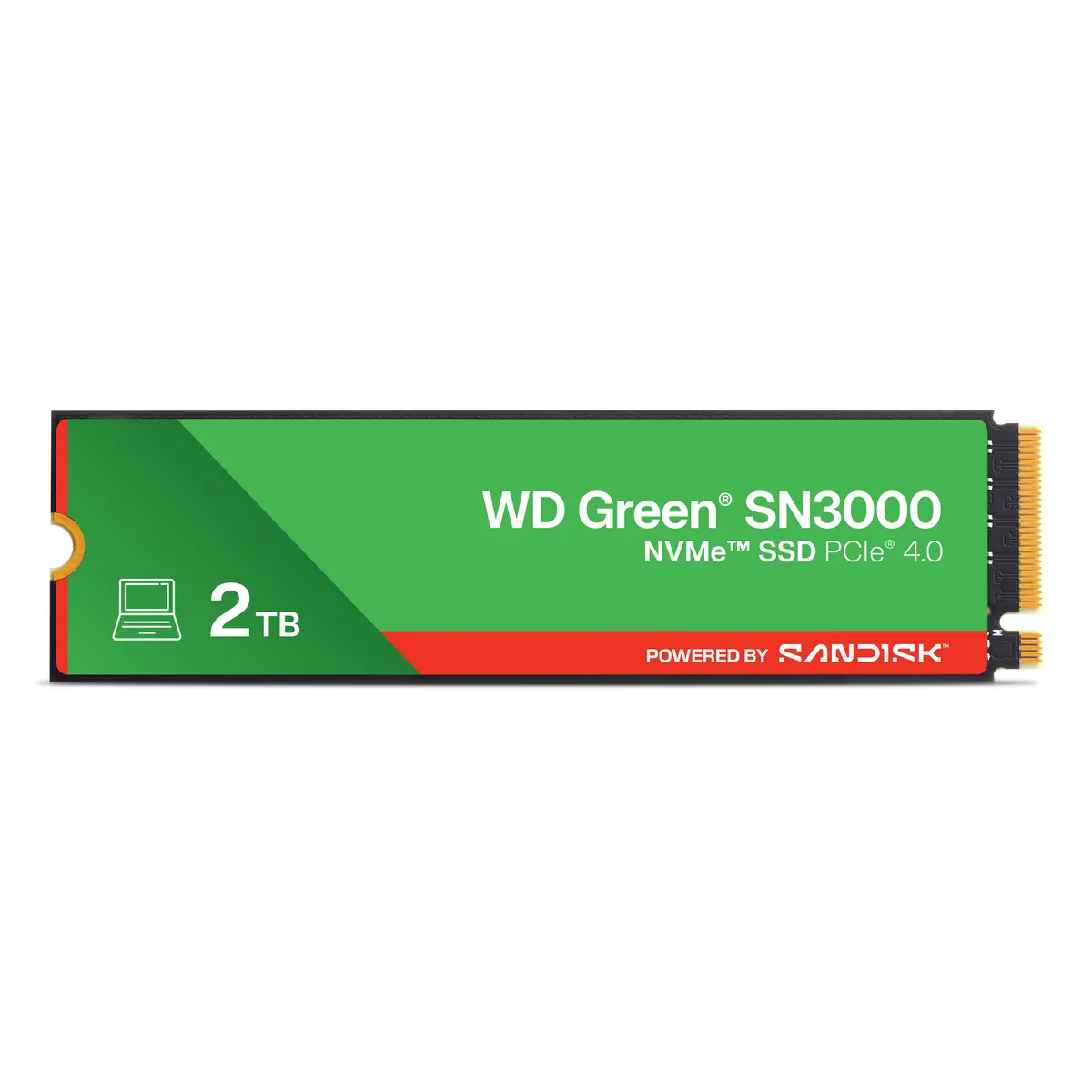 Sandisk WDS200T4G0E-00CPS0 Green SN3000 NVMe 2TB M.2 2280 PCIe 4.0 x4 olvasás 5000 MBps írás 4200 MBps #1