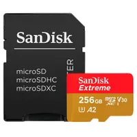 Sandisk SDSQXBD-256G-GN6MA Extreme Plus microSDXC 256GB A2 C10 U3 V30 olvasás 200 MB, írás 140 MB