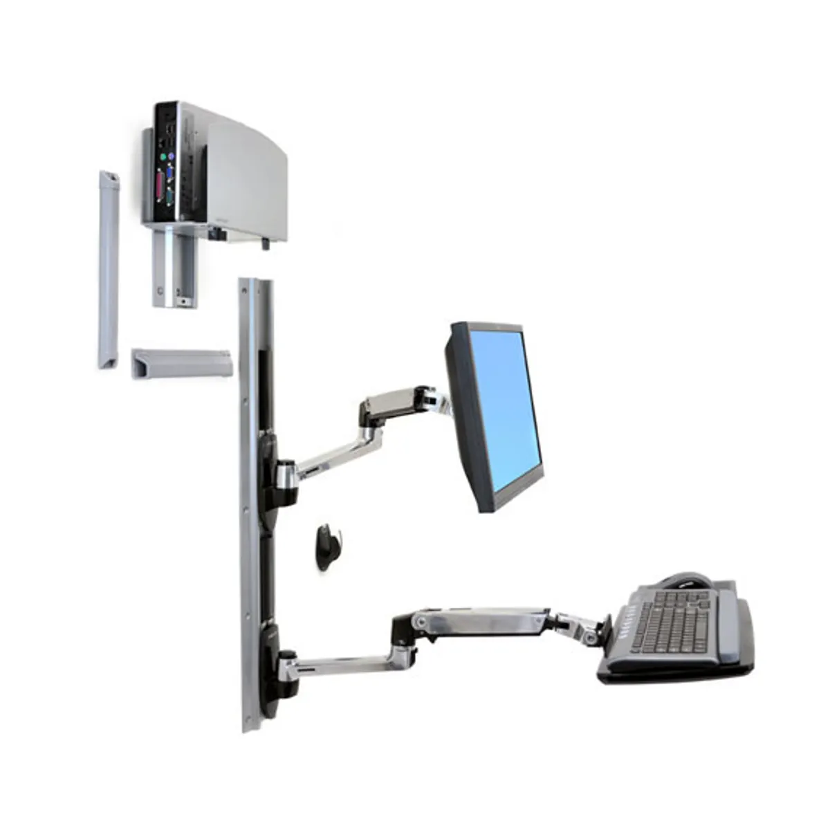 Ergotron 45-247-026 LX falitartó rendszer 32" CPU-tartóval 85 fok #1