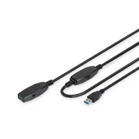 Assmann DA-73106 Aktív USB 30 hosszabbító kábel 15 m USB 3.2 Gen 1 5 Gbps fekete mágneses árnyékolás