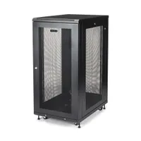 Startech.com RK2433BKM 24U szabadonálló rack 450 kg terhelhetőség, biztonsági kulcs, kábelvezetés, önbeálló kerekek, fekete