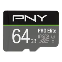 PNY P-SDU64GV31100PRO-GE Pro Elite microSDXC 64 GB U3 Class 10 UHS-I 100 MBps