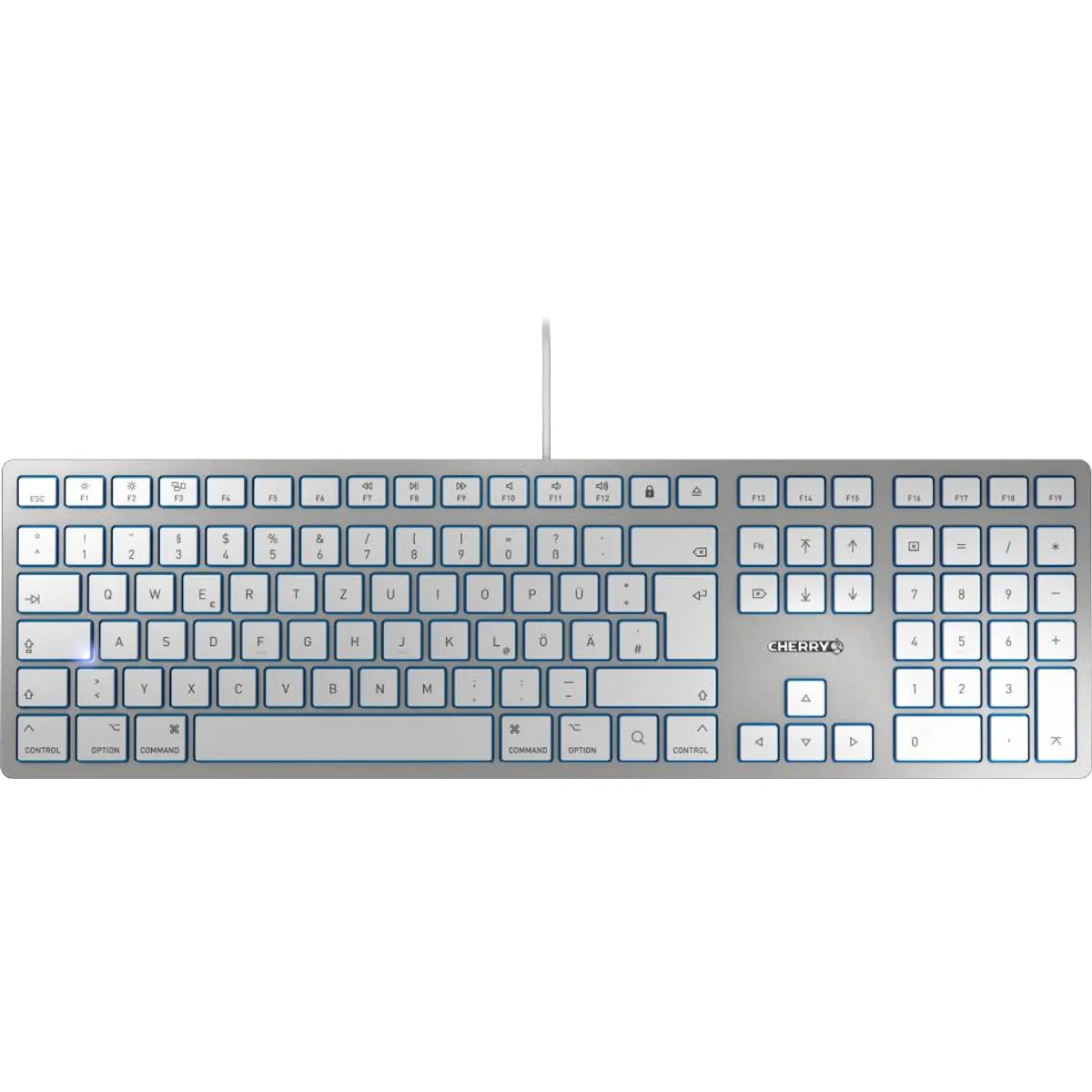 Cherry JK-1610US-1 KC 6000 Slim for Mac USB vezetékes 111 billentyű 1,8 m ezüst #1