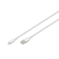 Assmann AK-600108-010-W Lightning-USB-A kábel 1 m fehér szilikon MFi 5 V 2,4 A 12 W #1