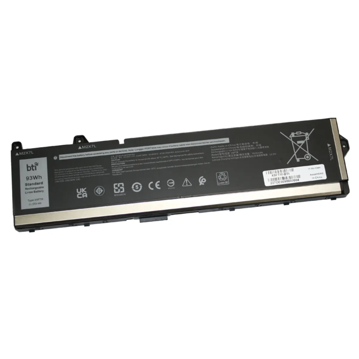 Origin Storage X9FTM-BTI BTI 6-cell csereakkumulátor Precision 7670 7680 7770 778 93 Wh 11,55 V Li-ion 8050 mAh #1