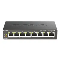 D-Link DGS-1008P/E 8-portos Gigabit PoE kapcsoló, asztali, nem menedzselt, 4 PoE port