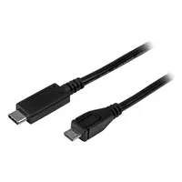 Startech.com USB2CUB1M USB-C to Micro-USB B kábel 1 m USB 2.0 fekete nikkelezett érintkezők