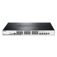D-Link DGS-1510-28XMP\/E 28-portos PoE intelligens switch 24 PoE RJ-45, 4x 10G SFP, 370W, stackelhető 6 egység, 128 Gbps