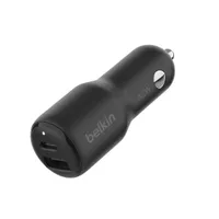 Belkin CCB005BTBK BoostCharge dual car charger 1 USB-C port 30W PD PPS és 12W USB-A