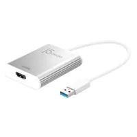 J5Create JUA354-N USB 3.0-4K HDMI kijelző adapter 5 V kimenet 2 W ezüst alumínium ház