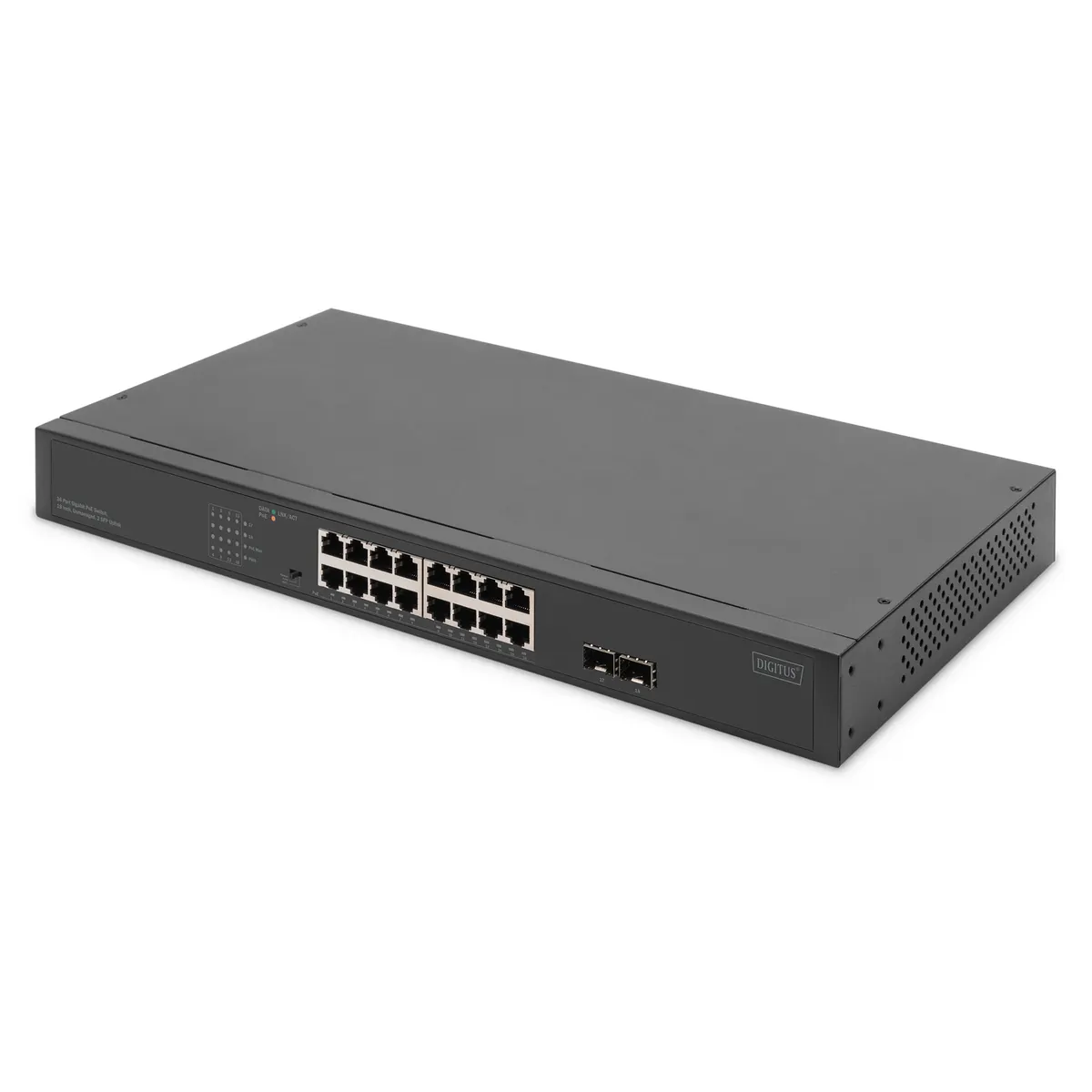 Assmann DN-95347-2 16-port Gigabit switch 19" rack unmanaged 2-port Gigabit SFP PoE switch #1