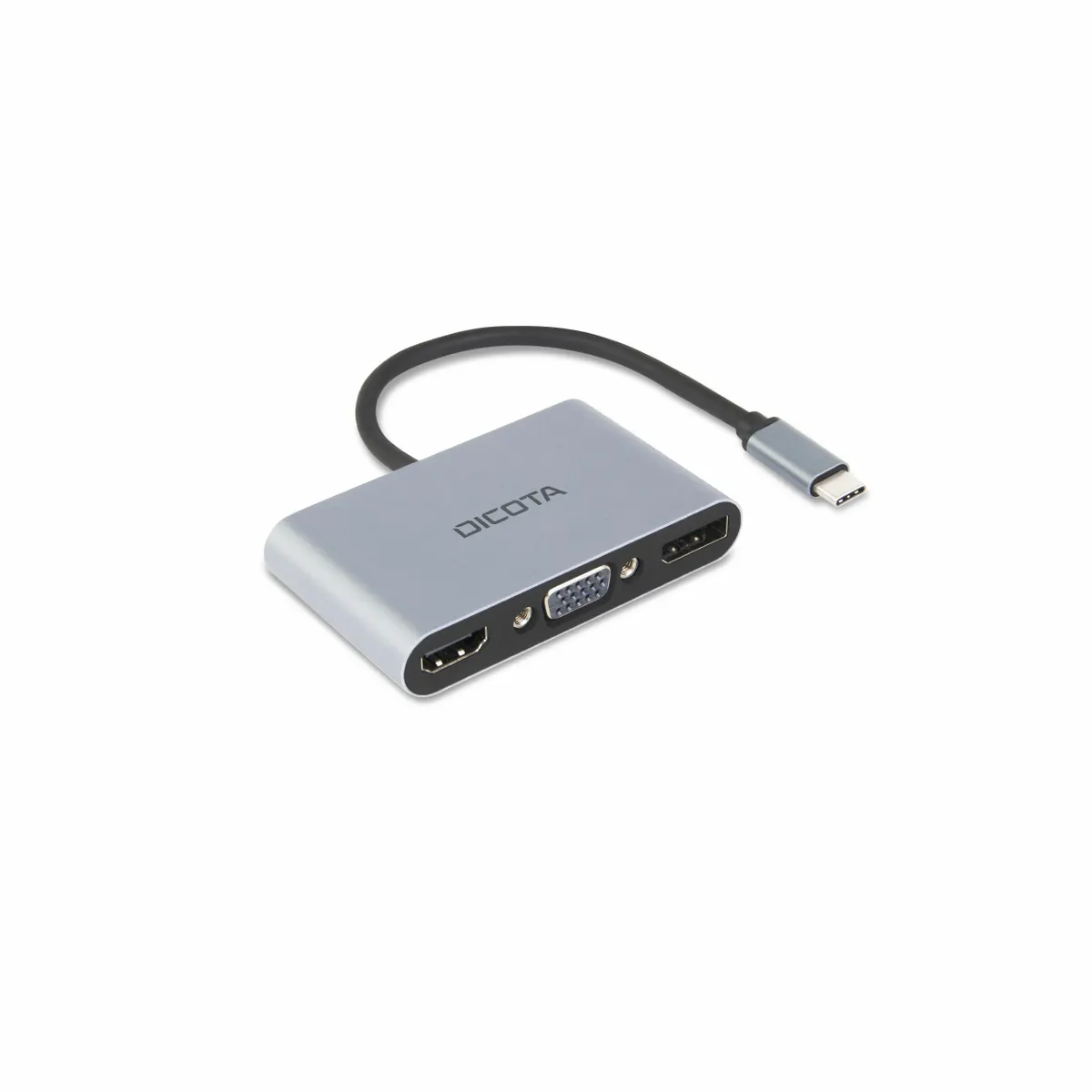 Dicota D32064 USB-C hordozható 5 az 1-ben mini dokkolóállomás 4K HDMI DP PD 100W ezüst #1