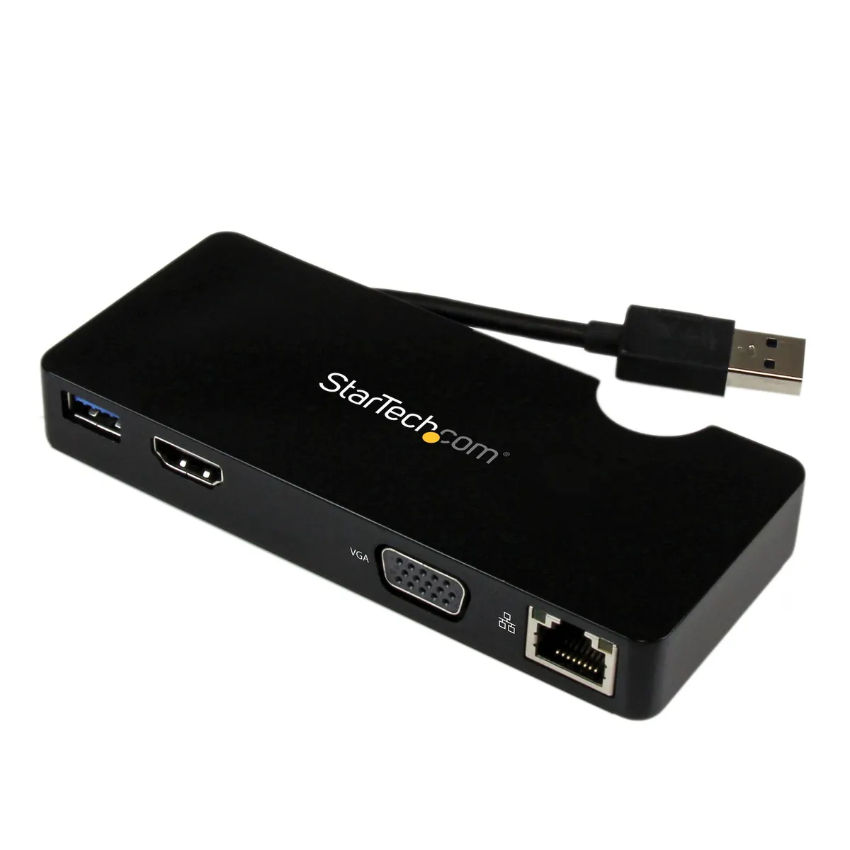 Startech.com USB3SMDOCKHV hordozható dokkoló állomás USB 3.2 Gen 1 Type-A, Gigabit Ethernet, USB powered, fekete #1