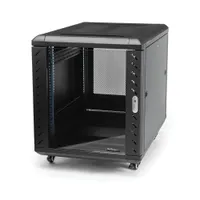 Startech.com RK1236BKF 12U rackszekrény teherbírás 800 kg, biztonsági kulcs, önbeálló kerekek, fekete
