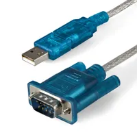 Startech.com ICUSB232SM3 USB-soros adapterkábel DB-9 USB 2.0 A 0,9 m kék átlátszó