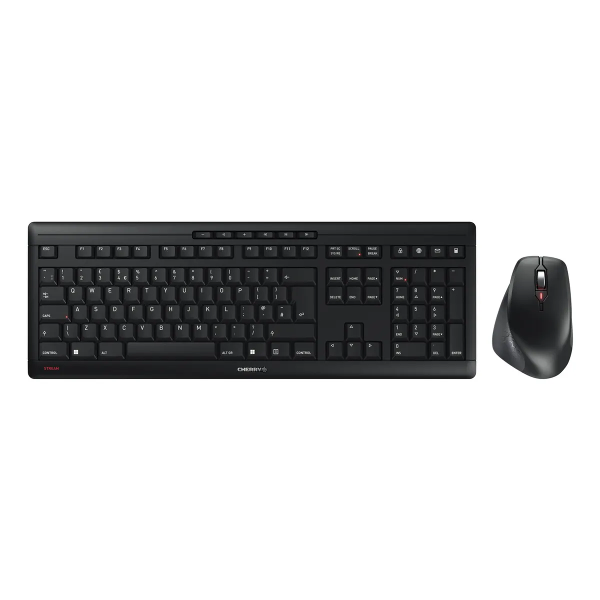 Cherry JD-8550GB-2 Stream Desktop Comfort UK vezeték nélküli billentyűzet egérrel 114 gombos ollós kapcsoló QWERTY fekete #1