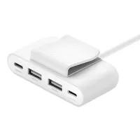 Belkin BUZ001BT2MWHB7 BoostCharge 4-portos USB Power Extender 2 m USB-C bemenet fehér
