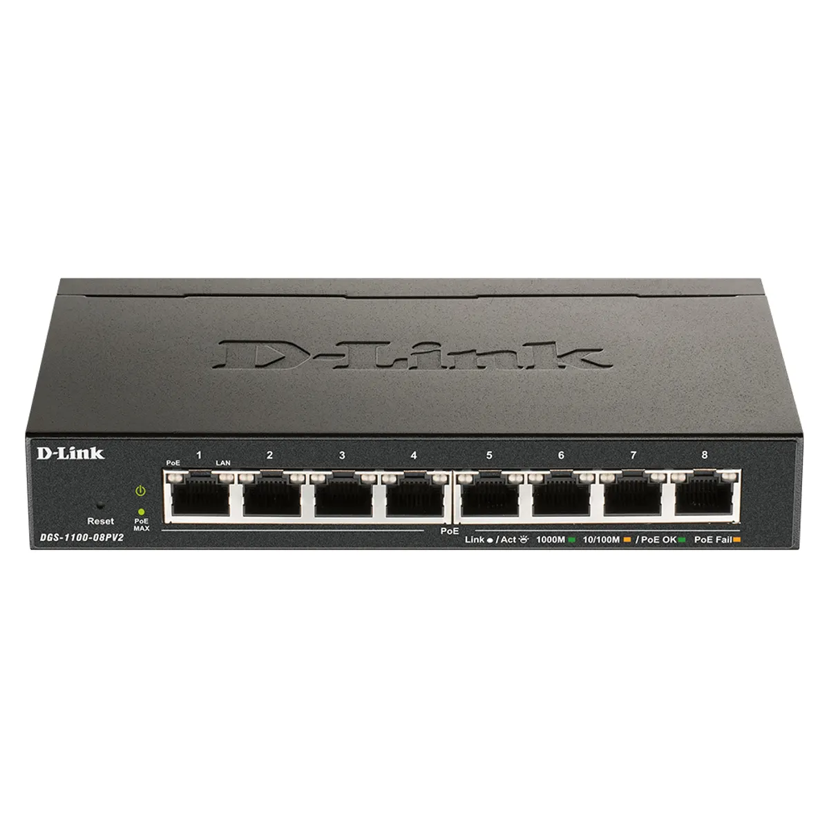 D-Link DGS-1100-08PV2/E DGS-1100-08PV2 8-portos PoE Gigabit L2/L3 switch 64W PoE VLAN QoS SNMP webes kezelőfelület #1