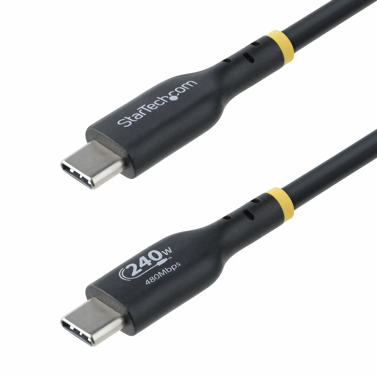 Startech.com USB2EPR3M USB Type-C adat- és töltőkábel 3 m USB-C USB-C USB 2.0 0,48 Gbit/s nikkelezett érintkezők fekete #1