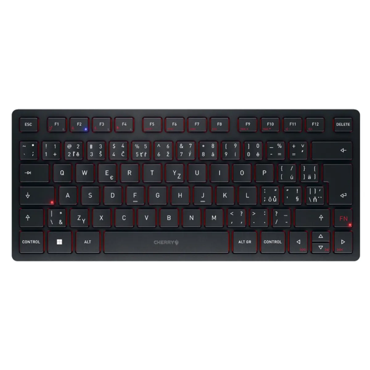 Cherry JK-9250CS-2 KW 9200 mini 75 százalék QWERTZ egyenes ollós billentyűzet USB RF Bluetooth 78 billentyű fekete #1