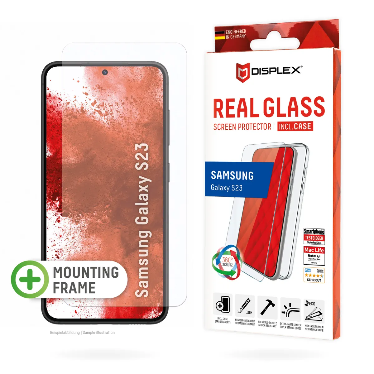 E.V.I. 01778 Displex Real Glass tok Samsung Galaxy S23 edzett üveg, átlátszó, kompatibilis Galaxy S22–S23 #1