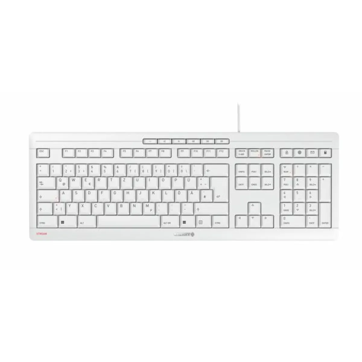 Cherry JK-8500HU-0 STREAM billentyűzet vezetékes USB 1,8 m QWERTZ ollós kapcsoló világos szürke #1
