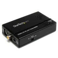 Startech.com VID2VGATV2 kompozit és S-Video VGA konverter, aktív, felbontás 1600x1200, NTSC és PAL, 5V 1A