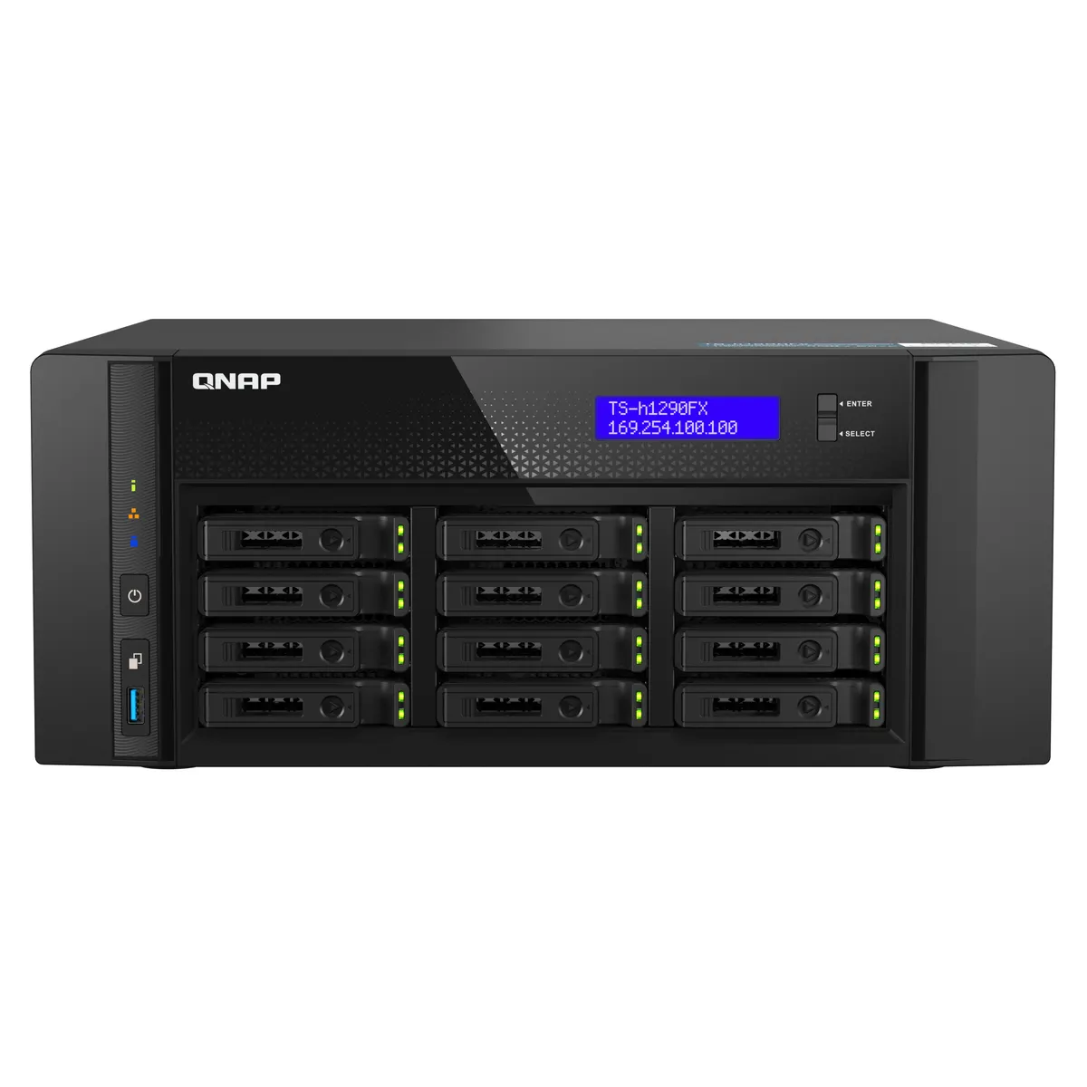 QNAP TSH1290FX7302P128G TS-H1290FX 12-bay 2.5in U.2 NVMe PCIe 128GB DDR4 #1