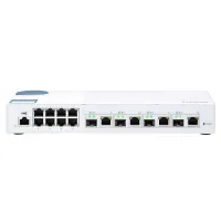 QNAP QSW-M408-4C kapcsoló 12-portos 4x10G SFP RJ45 kombó, 8x1GbE, webes kezelés, asztali