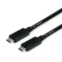 Roline 11.02.9055 USB-C kábel 2 m USB 3.2 Gen 2 PD20V5A arany érintkezők mágneses árnyékolás fekete #1