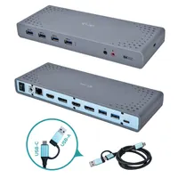 i-tec CADUAL4KDOCK Dual 4K dokkolóállomás USB-C 2x HDMI 2x DP 6x USB 3.0 Kensington zár 100W