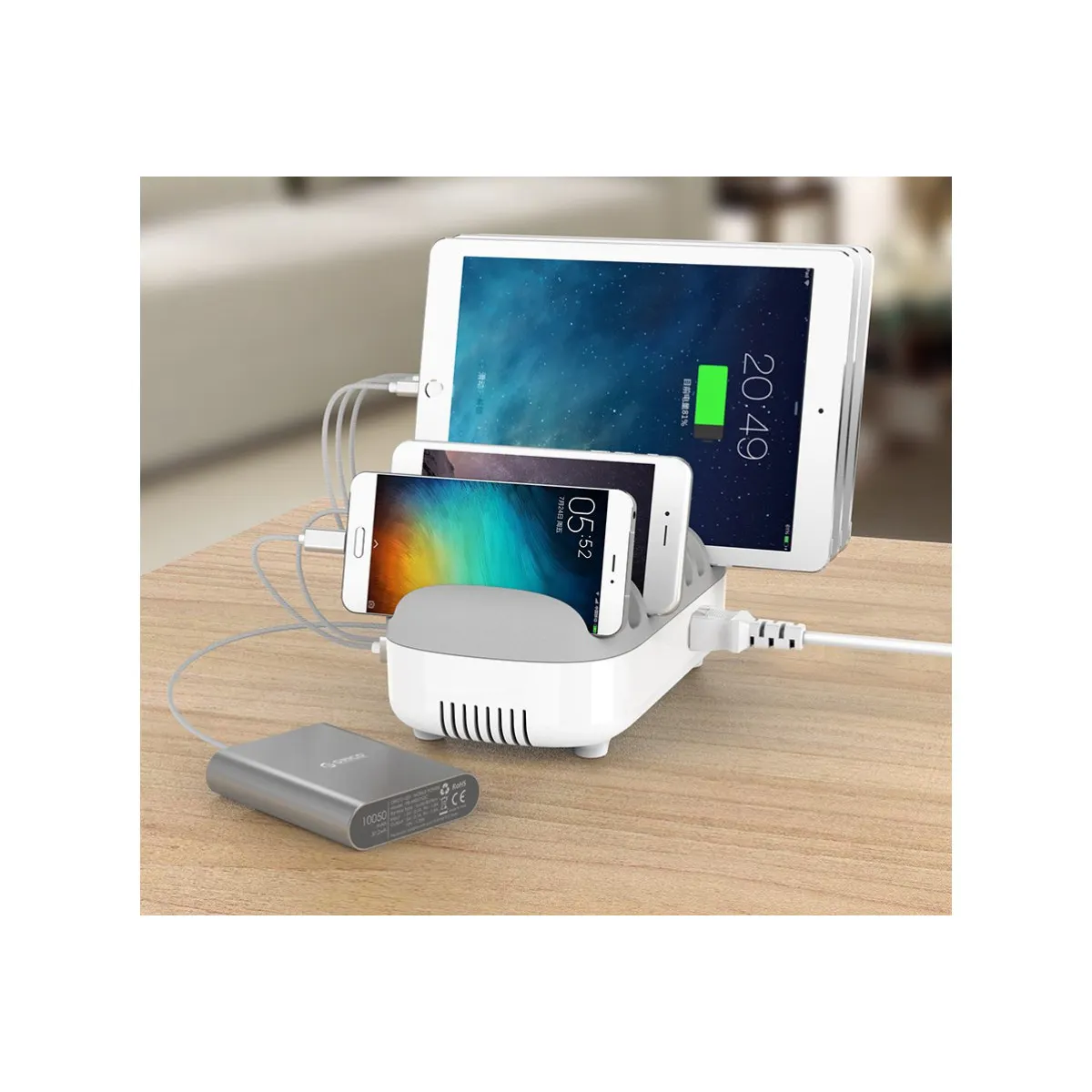 Self Positioning 10PUSBDKS-EU USB 10-portos dokkolóállomás fehér 2,4 A 100-240 V #1