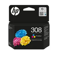 HP Inc. 7FP20UE#301 HP 308 háromszínű tintapatron Festék alapú tinta Standard teljesítmény Kombinált csomag 120 oldal színes 500 oldal fekete
