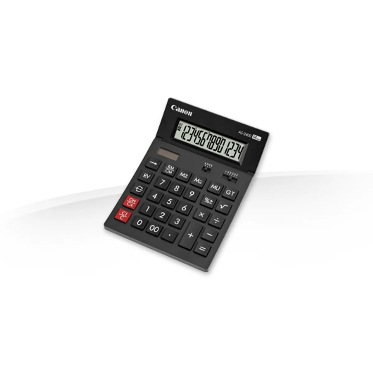 Canon 4585B001 AS-2400 asztali számológép 14 számjegy dönthető kijelző környezetbarát kivitel dupla tápforrás napelem és higanymentes elem #1