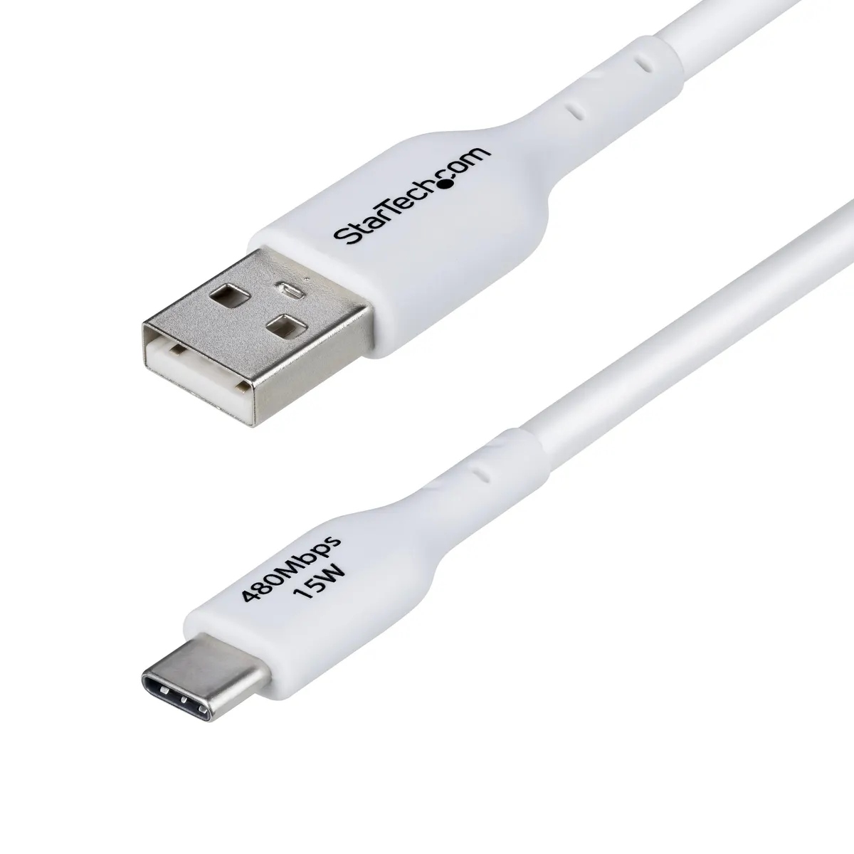 Startech.com USB2AC3MNCWHE USB-A to USB-C kábel 3 m USB 2.0 0,48 Gbps nikkel burkolás fehér #1