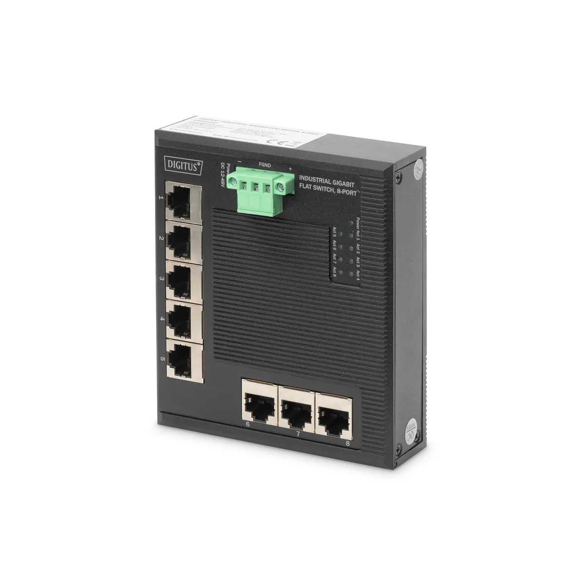 Assmann DN-651127 Digitus 8-portos ethernet switch nem menedzselt gigabites dc 12-48 v falra szerelhető #1
