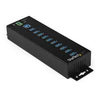 Startech.com HB30A10AME 10-portos USB 3.0 hub fekete külső tápegységgel